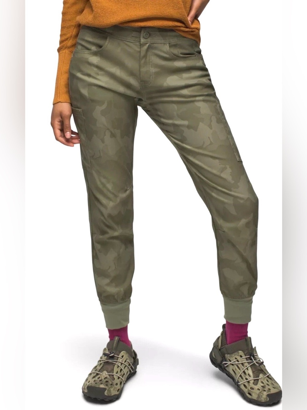 prAna Halle Jogger II Pants Women‘s Sage Camo Size 8